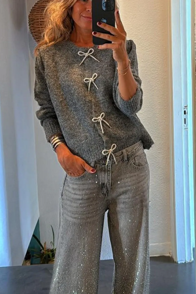 Women's Bow Tie Knit Cardigan